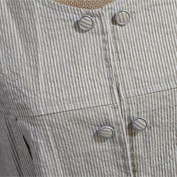 Live A Little LAL Tan and White Pleated Cropped Jacket Plus Size 1X - Picture 5 of 7